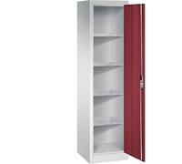 C + P Möbelsysteme C+P Armoire d'atelier à portes battantes 1950 x 502 x 500 mm Gris clair/rouge rubis
