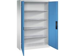 C + P Möbelsysteme C+P Armoire d'atelier pour charges lourdes, largeur 1200 mm, profondeur 400 mm, porte bleu clair