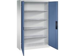 C + P Möbelsysteme C+P Armoire d'atelier pour charges lourdes, largeur 1200 mm, profondeur 400 mm, porte bleue