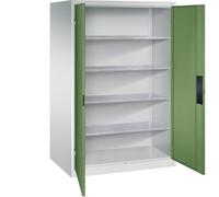 C + P Möbelsysteme C+P Armoire d'atelier pour charges lourdes, largeur 1200 mm, profondeur 800 mm, porte vert reseda