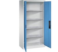 C + P Möbelsysteme C+P Armoire d'atelier pour charges lourdes, largeur 930 mm, profondeur 500 mm, porte bleu clair
