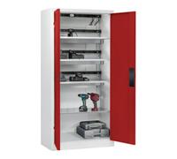 C + P Möbelsysteme C+P Armoire de charge batterie avec ventilation Acurado, 1950x930x500mm, 7035/3003 Quantité:1