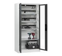 C + P Möbelsysteme C+P Armoire de charge batterie avec ventilation Acurado, 1950x930x500mm, 7035/7016 Quantité:1