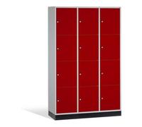 C + P Möbelsysteme C+P Armoire d'intro C+P, 12 compartiments, H1950xL1220xP500mm Façade rouge ru orps gris clair Quantité:1