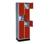 C + P Möbelsysteme C+P Armoire d'intro C+P, 12 compartiments, H1950xL620xP500mm Façade rouge rubis Corps gris clair Quantité:1