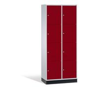 C + P Möbelsysteme C+P Armoire d'intro C+P, 8 compartiments, H1950xL820xP500mm Façade rouge ru orps gris clair Quantité:1