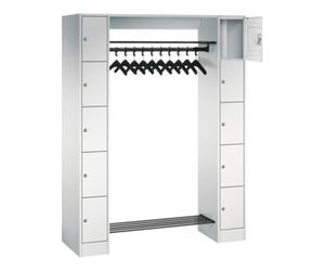 C + P Möbelsysteme C+P Armoire ouverte avec casiers pour 10 personnes, H1950xL1430xP480mm avant gris clair corps gris clair gris clair Quantité:1