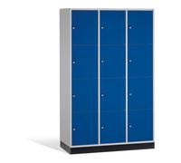 C + P Möbelsysteme C+P Armoire vestiaire Intro XL, 12 compartiments, H1950xL1220xP600mm Façade Corps bleu gentiane Corps gris clair Quantité:1