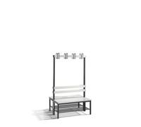 C + P Möbelsysteme C+P Banc d'armoire double face Basic avec support à chaussures, H1650xL1000xP756mm, gris noir/gris clair Quantité:1