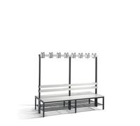 C + P Möbelsysteme C+P Banc d'armoire double face Basic avec support à chaussures, H1650xL1960xP756mm, noir gris/gris clair Quantité:1