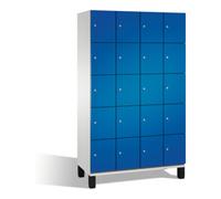 C + P Möbelsysteme C+P Cabinet Cambio sur pieds, 20 compartiments, H1980xL1200xP525mm Façade Gentiane avant bleu corps gris clair Quantité:1