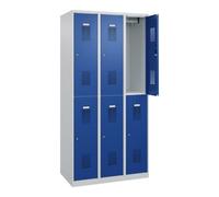 C + P Möbelsysteme C+P Casier double étage Basis PLUS, 6 compartiments, 1850x900x500mm, 7035/5010 Quantité:1