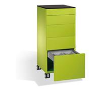 C + P Möbelsysteme C+P Catering-Caddy Asisto avec collecteur de déchets, H1150xW500xD600mm Viridian vert Quantité:1