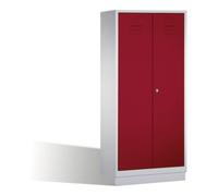 C + P Möbelsysteme C+P Double broche Classic sur socle, 2 compartiments, H1800×I810×P500mm, façade ru orps gris clair Quantité:1