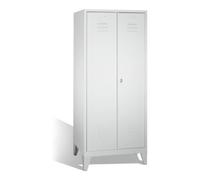 C + P Möbelsysteme C+P Double poste Classic sur pieds, 2 compartiments, H1850×I810×P500mm Face gris clair Corps gris clair Quantité:1