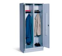 C + P Möbelsysteme C+P Double pupitre Classic sur socle, 2 compartiments, H1800×I810×P500mm, façade gris clair, corps gris clair Quantité:1