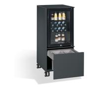 C + P Möbelsysteme C+P Réfrigérateur-Caddy Asisto avec poubelle, H1150xL500xP600mm Gris noir Quantité:1
