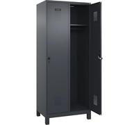 C + P Möbelsysteme C+P - Spind Evolo Plus - 2 compartiments - Gris - L 800 mm - Avec pieds larges - Verrou rotatif