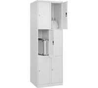 C + P Möbelsysteme C+P | Vestiaire à 3 casiers Classic Plus | 2 Compartiments | Blanc trafic | l 600 mm | 6 Cases | avec Patins