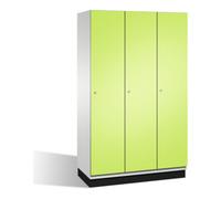 C + P Möbelsysteme Cabine à langer C+P Cambio sur socle, 3 compartiments, H1950xL1200xP525mm avant viridian vert corps gris clair Quantité:1