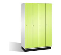 C + P Möbelsysteme Cabine à langer C+P Cambio sur socle, 4 compartiments, H1950xL1200xP525mm avant viridian vert corps gris clair Quantité:1