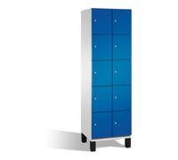 C + P Möbelsysteme Cabinet C+P Cambio sur pieds, 10 compartiments, H1980xL600xP525mm Façade Gentiane avant bleu corps gris clair Quantité:1