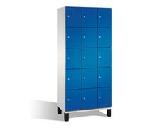 C + P Möbelsysteme Cabinet C+P Cambio sur pieds, 15 compartiments, H1980xL900xP525mm Façade Gentiane avant bleu corps gris clair Quantité:1