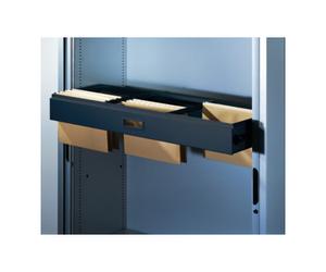 C + P Möbelsysteme Cadre de suspension C+P pour agrafeuse DIN A4, pour classeur avec volet roulant B1200xT420mm couleur gris noir Quantité:1