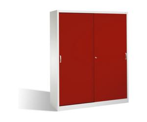 C + P Möbelsysteme Classeur C+P Acurado avec portes coulissantes, 2 x 5 hauteurs de dossiers, H1950xL1600xP500mm Façade rouge ru orps gris clair Quantité:1