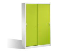 C + P Möbelsysteme Classeur C+P Acurado avec portes coulissantes, 5 hauteurs de dossier, H1950xL1200xP500mm Viridian vert carrosserie avant vert clair gris clair Quantité:1