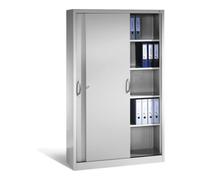 C + P Möbelsysteme Classeur C+P Acurado avec portes coulissantes, 5 hauteurs de dossiers, H1950xL1200xP400mm aluminium blanc Quantité:1