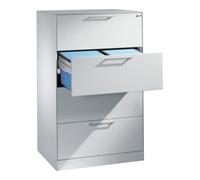 C + P Möbelsysteme Classeur C+P Asisto pour classeurs DIN A4 paysage, 4 tiroirs, deux voies Avant Corps gris clair Corps gris clair Gris clair Quantité:1
