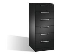 C + P Möbelsysteme Classeur C+P Asisto pour classeurs DIN A5 paysage, 6 tiroirs, deux voies gris noir Quantité:1