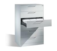 C + P Möbelsysteme Classeur C+P Asisto pour classeurs DIN A5 paysage, 6 tiroirs, trois voies Avant Corps gris clair Corps gris clair Gris clair Quantité:1