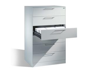 C + P Möbelsysteme Classeur C+P Asisto pour classeurs DIN A5 paysage, 6 tiroirs, trois voies Avant Corps gris clair Corps gris clair Gris clair Quantité:1