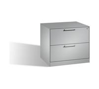 C + P Möbelsysteme Classeur C+P Asisto pour dossiers suspendus DIN A4, 2 tiroirs, deux voies aluminium blanc Quantité:1