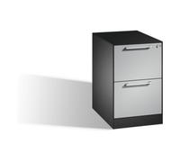 C + P Möbelsysteme Classeur C+P Asisto pour dossiers suspendus DIN A4, 2 tiroirs, une voie, noir gris/blanc aluminium Quantité:1
