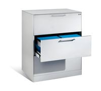 C + P Möbelsysteme Classeur C+P Asisto pour dossiers suspendus DIN A4, 3 tiroirs, deux voies Avant Corps gris clair Corps gris clair Gris clair Quantité:1