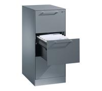 C + P Möbelsysteme Classeur C+P Asisto pour dossiers suspendus DIN A4, 3 tiroirs, une voie, aluminium blanc Quantité:1