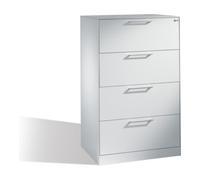 C + P Möbelsysteme Classeur C+P Asisto pour dossiers suspendus DIN A4, 4 tiroirs, deux voies Avant Corps gris clair Corps gris clair Gris clair Quantité:1