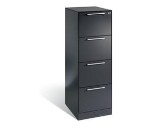 C + P Möbelsysteme Classeur C+P Asisto pour fiches DIN A4 paysage, 4 tiroirs, à une voie, gris noir Quantité:1