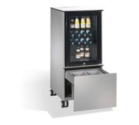 C + P Möbelsysteme Support réfrigérateur C+P Asisto avec poubelle, H1150xL500xP600mm aluminium blanc Quantité:1