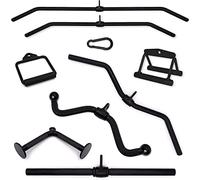 C.P. Sports Poignée en Corne de Corne Noire avec Mousqueton de 8 mm | Acier Massif pour Exercices de Traction sur Station de Force/Tour de câble | pour Le Bodybuilding, la Musculation, Le Fitness