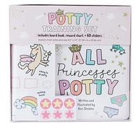 C.R. Gibson BTBB-24937 Livre de plateau de princesse, tableau de récompense mural et autocollants pour apprendre à la propreté pour les tout-petits, multicolore, 4 pièces