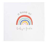 C.R. Gibson Rainbow "A Book of Baby's Firsts" Livre souvenir de première année de bébé avec tampon encreur, 36 pages, 24,1 x 22,9 cm