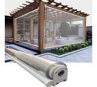 C Rouleau d'extérieur en PVC - Coupe-vent en plastique pour tonnelle, terrasse et pera - Résistant à la pluie et à la poussière - Facile à installer - 80 x 300 cm