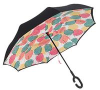 C-Shaped poignée Double Inverted Umbrella, Coupe-Vent Pliable ensoleillé pluvieux amphibie Creative Long Parapluie Voyage Inverse Parapluie (NO7)