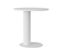 C Shaped Roman Column End Tables, Modern Living Room Sofa Side Table,Creative Balcony Rock Slab Small Round Table, Bedroom Nightstand(White,50cm/19.7in)