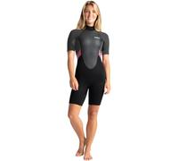 C-Skins 2026 Femmes Element 3/2mm Back Zip Shorty Combinaison Néoprène C-EL32SHW - Black/Meteor/Rose