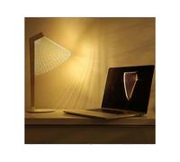 (C-Straight) Lampe de bureau LED moderne 3D Visual Bend Étude Lecture Table Support en bois Panneau